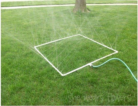 PVC pipe into DIY sprinkler project