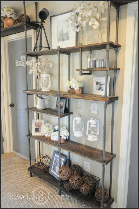 PVC pipe into DIY shelves project
