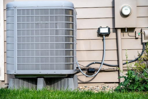 An outdoor central AC unit.